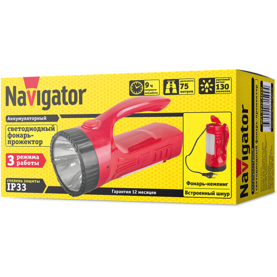 Фонарь Navigator NPТ-SP17-ACCU аккум 4В 750мАч 28496