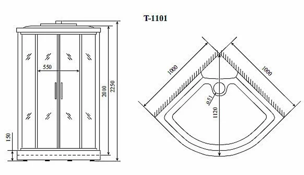 Душевая кабина Timo Comfort T 8801 100х100