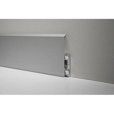 Плинтус алюминиевый анодированный 100 мм х 10 х 3 м. Матовое серебро