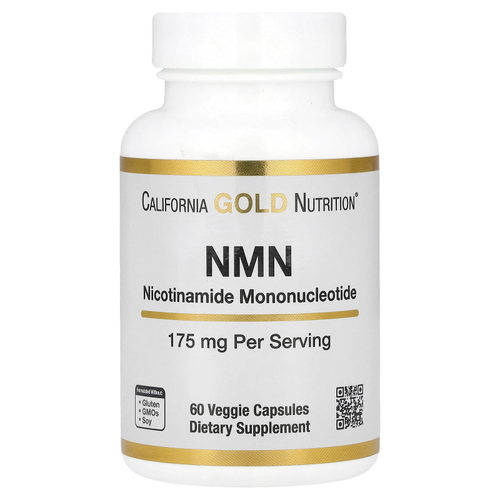 California Gold Nutrition, NMN (никотинамид мононуклеотид), 175 мг, 60 растительных капсул