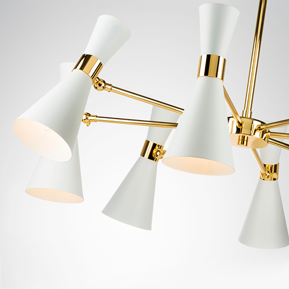 816086 Люстра DUMO 8х40W E14 БЕЛЫЙ МАТОВЫЙ/ЗОЛОТО