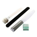 Педикюрный набор на блистере, 4 предметов «Ultramarine» (терка для ног, лезвия, пилка нождачная и нож педикюрный)✦