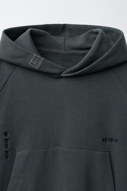 ZARA ХУДИ С ВЫШИВКОЙ, АНТРАЦИТОВО-СЕРЫЙ