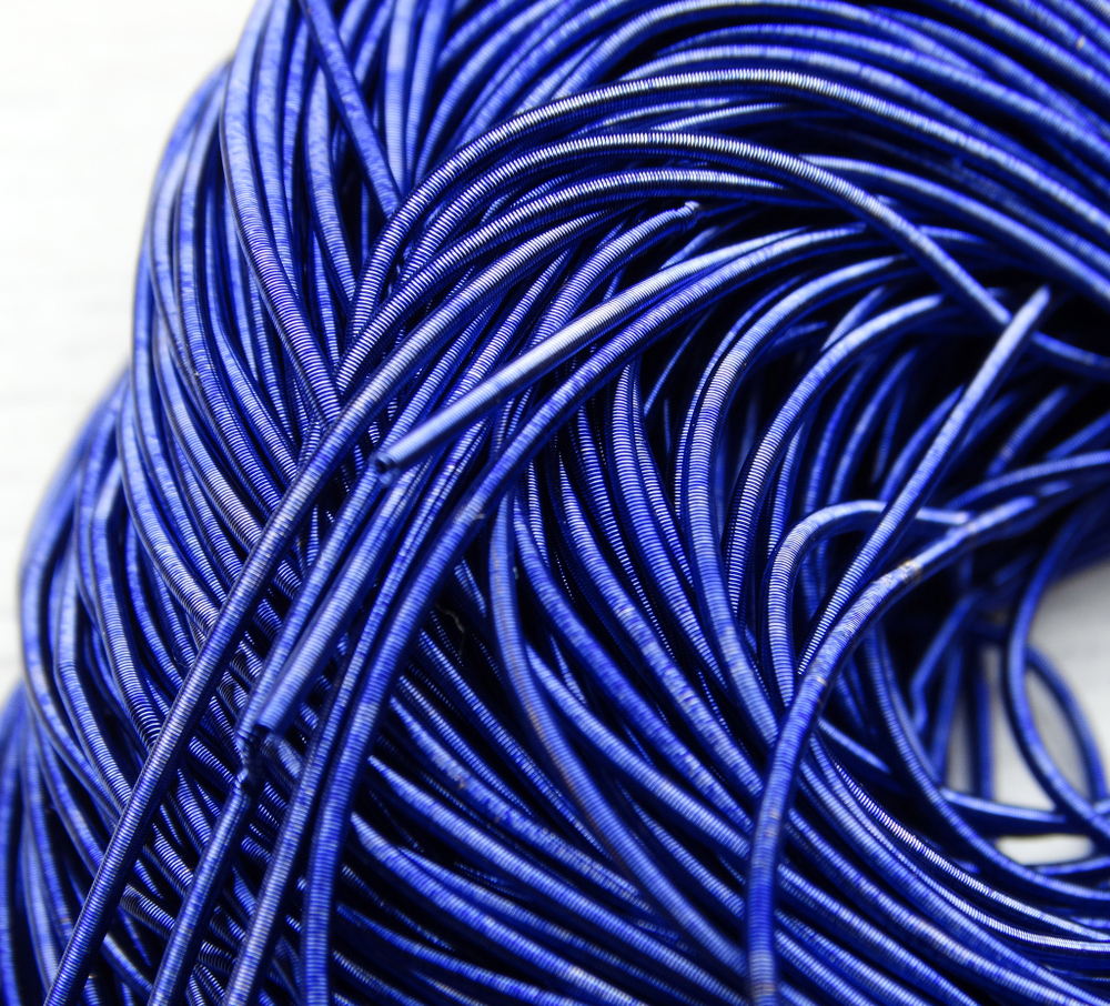 КМ007НН1 Канитель гладкая матовая, цвет: синий, размер: 1 мм, 5 гр.