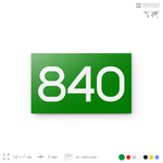 Номер на дверь 840, табличка на дверь для офиса, квартиры, кабинета, аудитории, склада, зеленая 120х70 мм, Айдентика Технолоджи