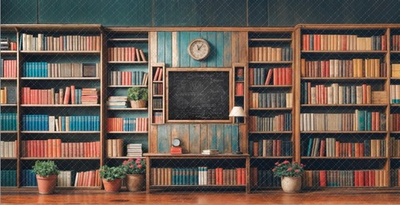 Кабинет (библиотека) для групповых фото №1 - 09.25 (600-300см) - фон неопреновый