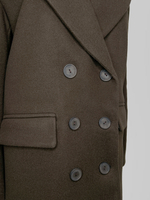 Пальто Agdali Brand однотонное прямого кроя на три пуговицы