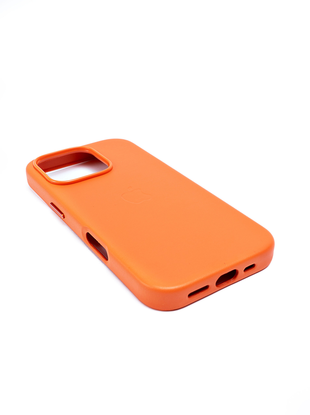 Кожаный чехол Leather Case iPhone 16 Pro Оранжевый