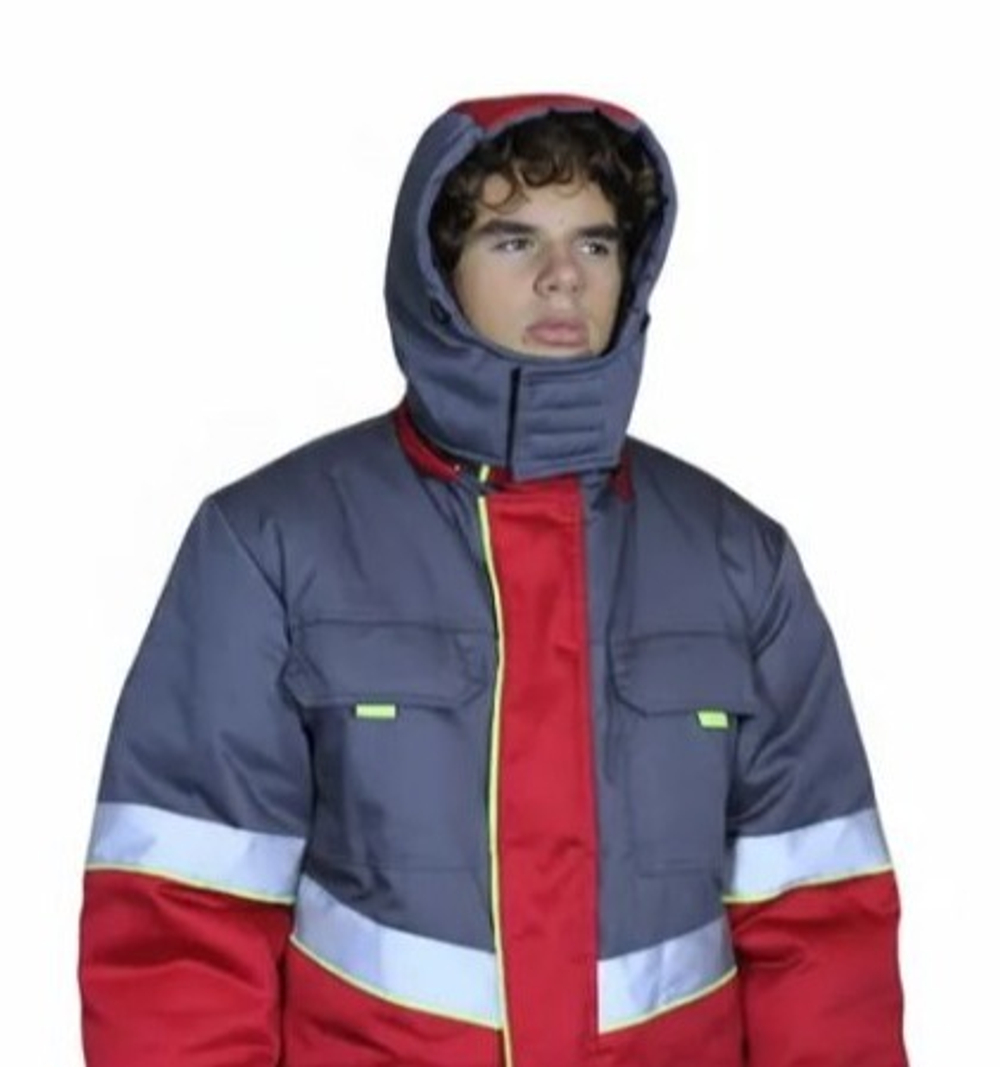 Куртка зимняя мужская «СЕВЕРНАЯ ШИРОТА» цв.серый/красный