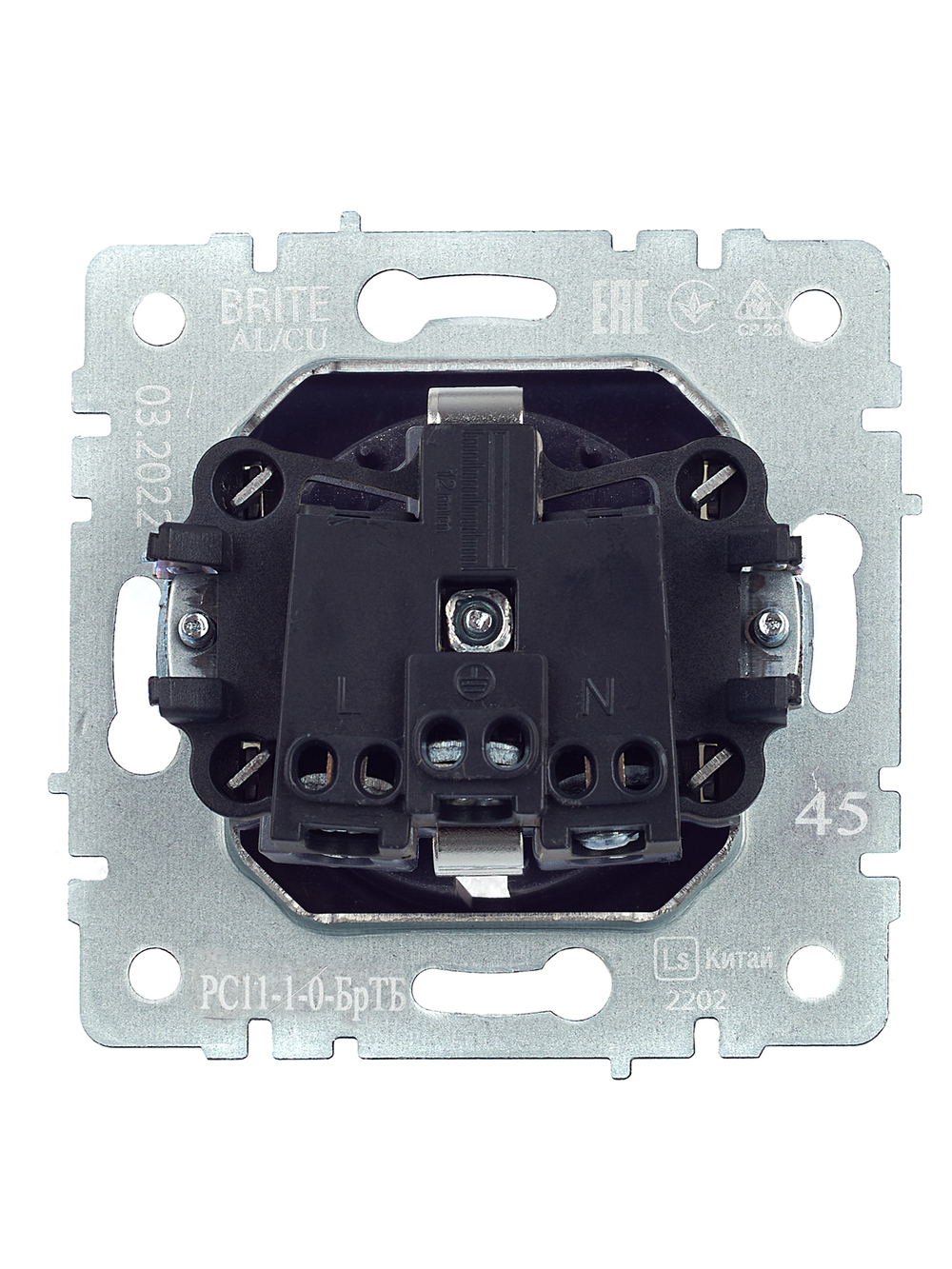 BRITE Розетка 1-местная с заземлением без защитных шторок 16А РС11-1-0-БрТБ темная бронза IEK