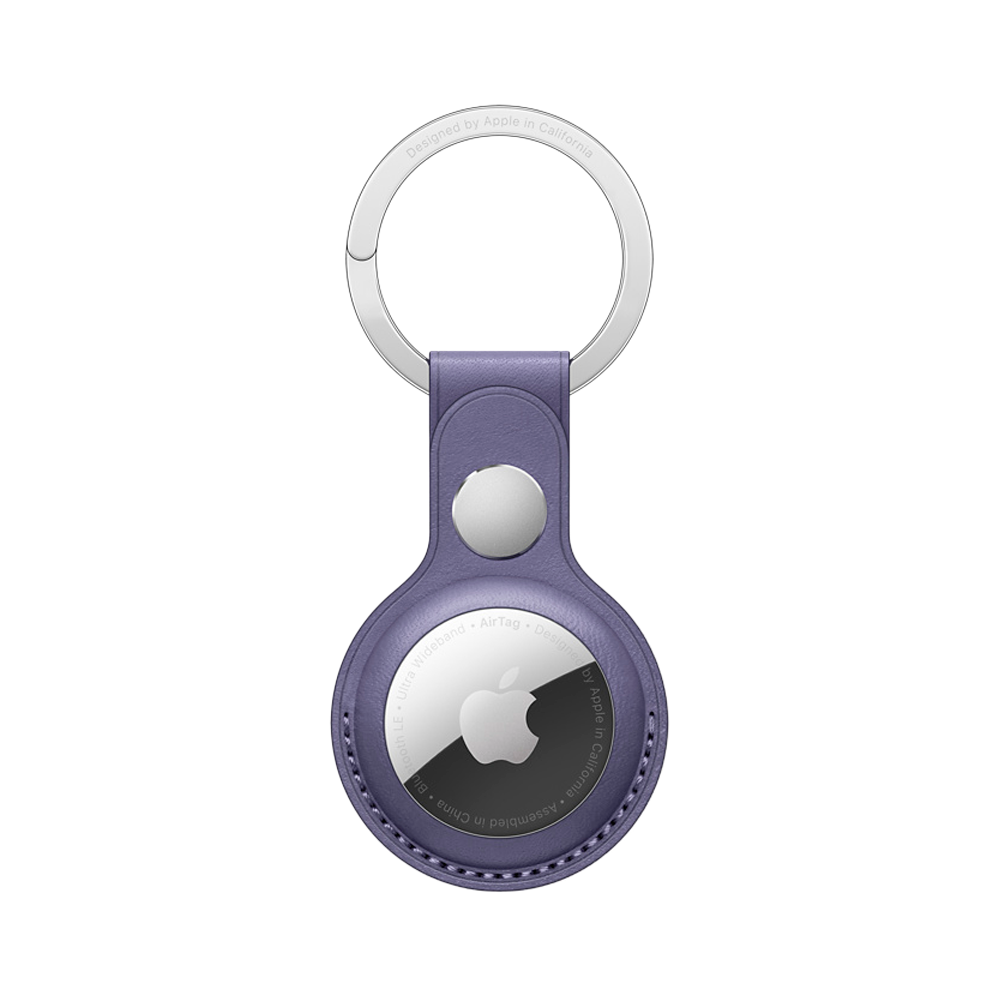 Кожаный брелок с заводным кольцом Apple Leather Key Ring для AirTag, Wisteria (Сиреневая глициния)