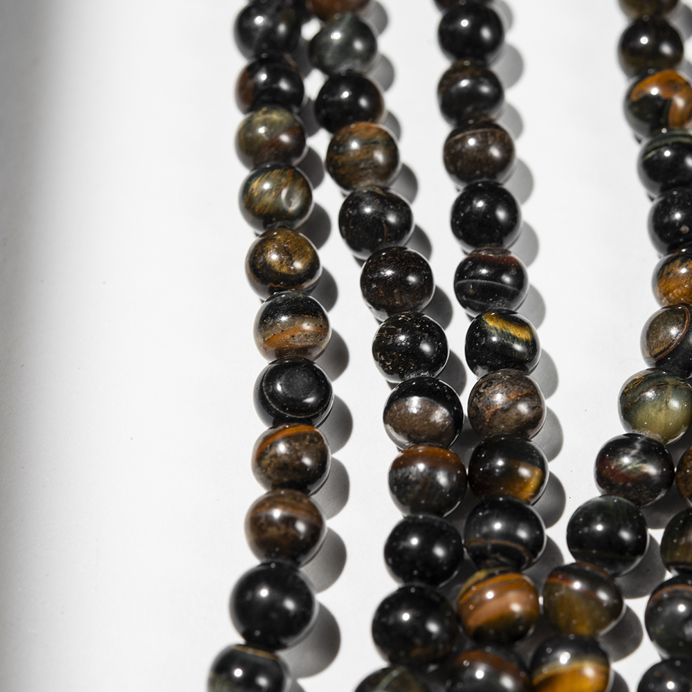 Микс тигрового и соколиного глаза эконом, натуральный, 8,3мм, шар