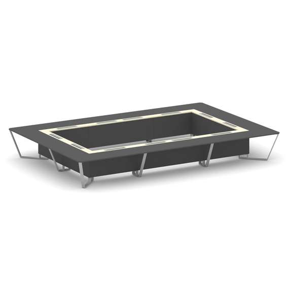 Steel Meet Стол переговорный прямоугольный KMK-PR.B.SP-26K2 Антрацит/Ваниль Глянец/Металл Серый 6000