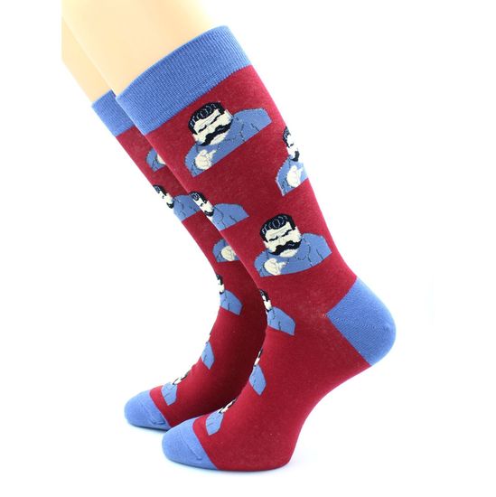 Носки с принтом "Сталин" бордовые Hobby Line