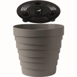 Кашпо для цветов пластиковое 2,25л d-18см «Бархан» Серый жемчуг