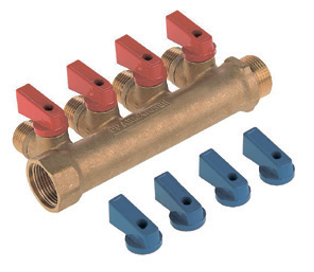 Колл с ШАР КРАНОМ (ПЛ.) 3/4 х 1/2-4 вых (30/1шт)