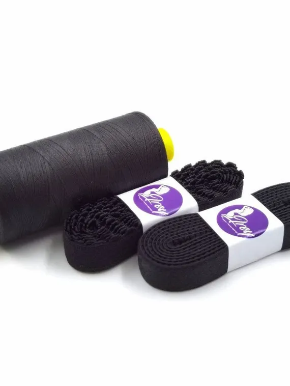 170 Бретель-резинка бархатная  10 мм, черный 170