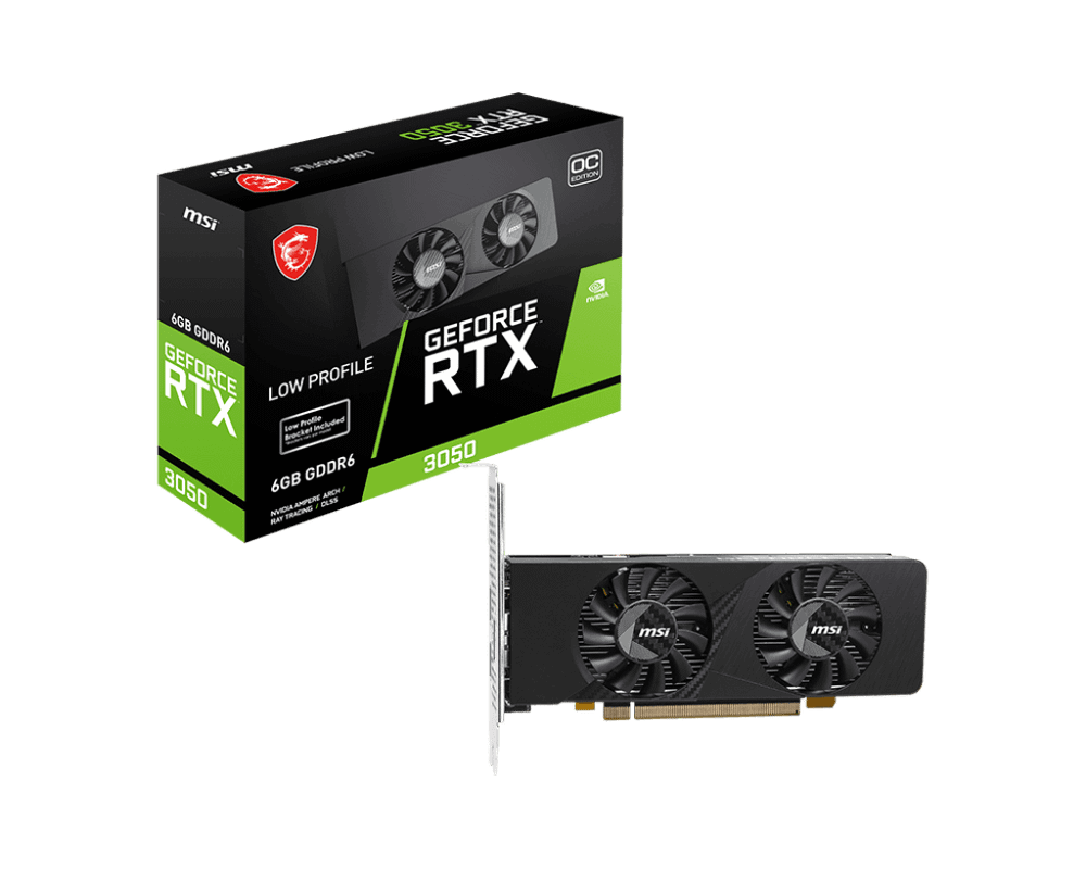 Видеокарта MSI GeForce RTX 3050 LP E 6G OC, 6G GDDR6 96-bit 2xHDMI DP