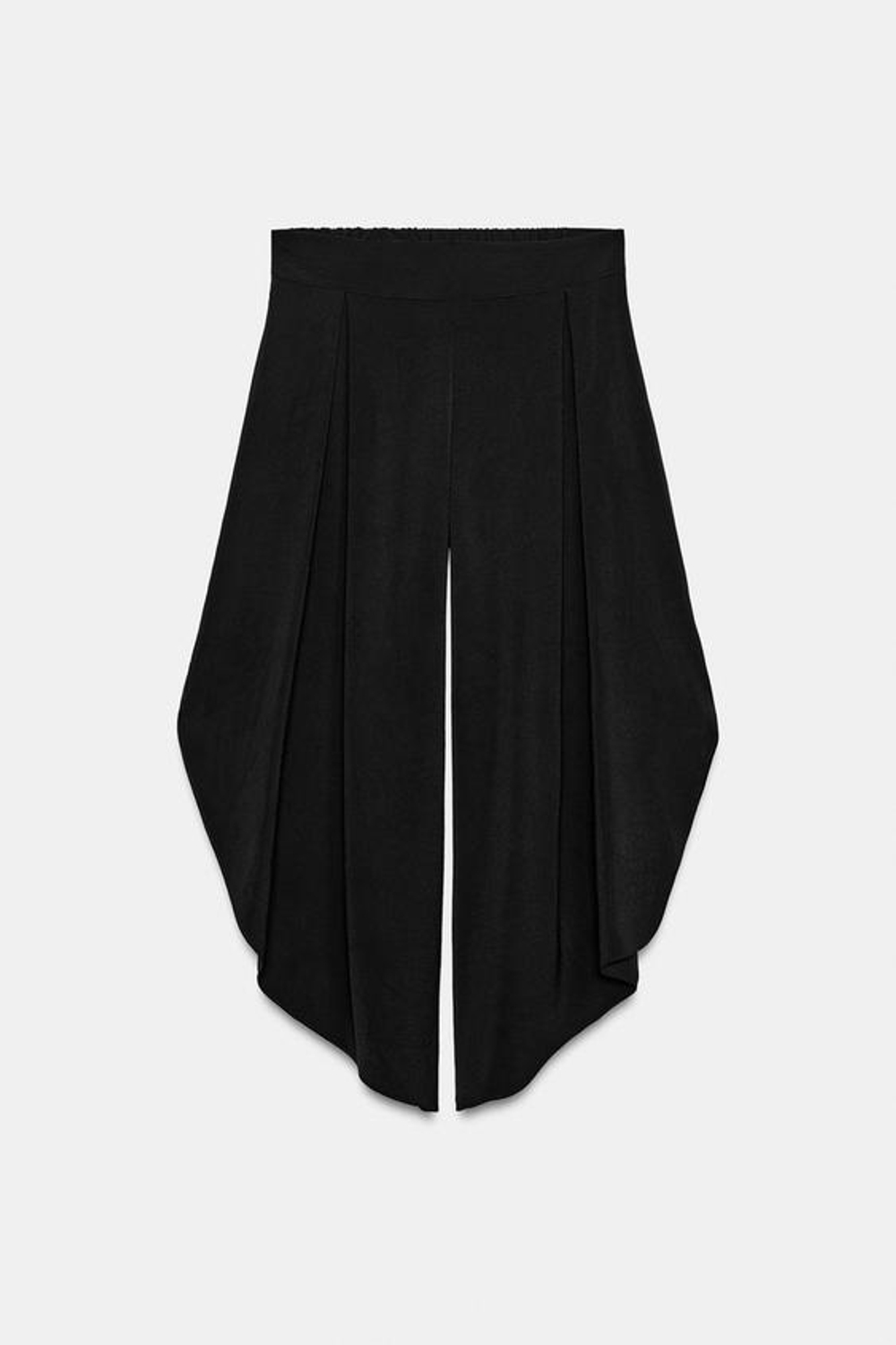 ZARA ШИРОКИЕ БРЮКИ С РАЗРЕЗАМИ, ЧЕРНЫЙ