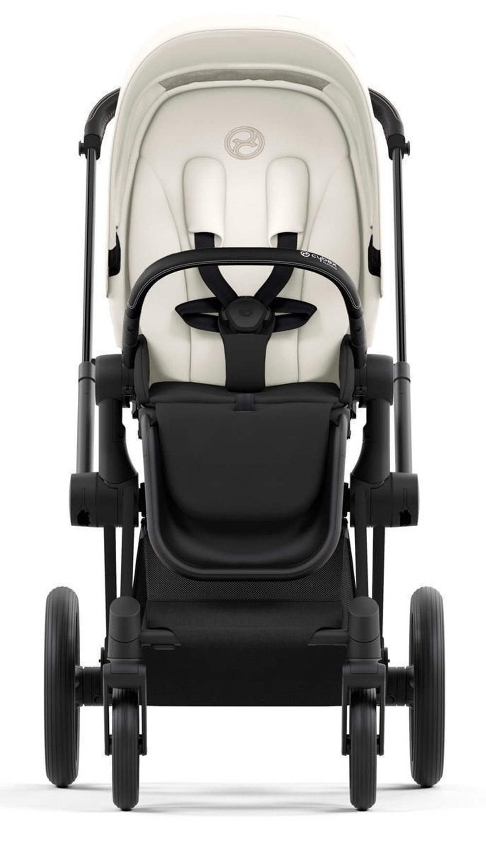 Коляска Cybex Priam IV Matt Black complete Aton S2 Ocean Blue Base One 4 в 1 Off White