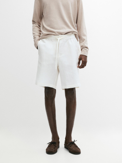 Massimo Dutti Короткие бермуды из 100% льна, белый