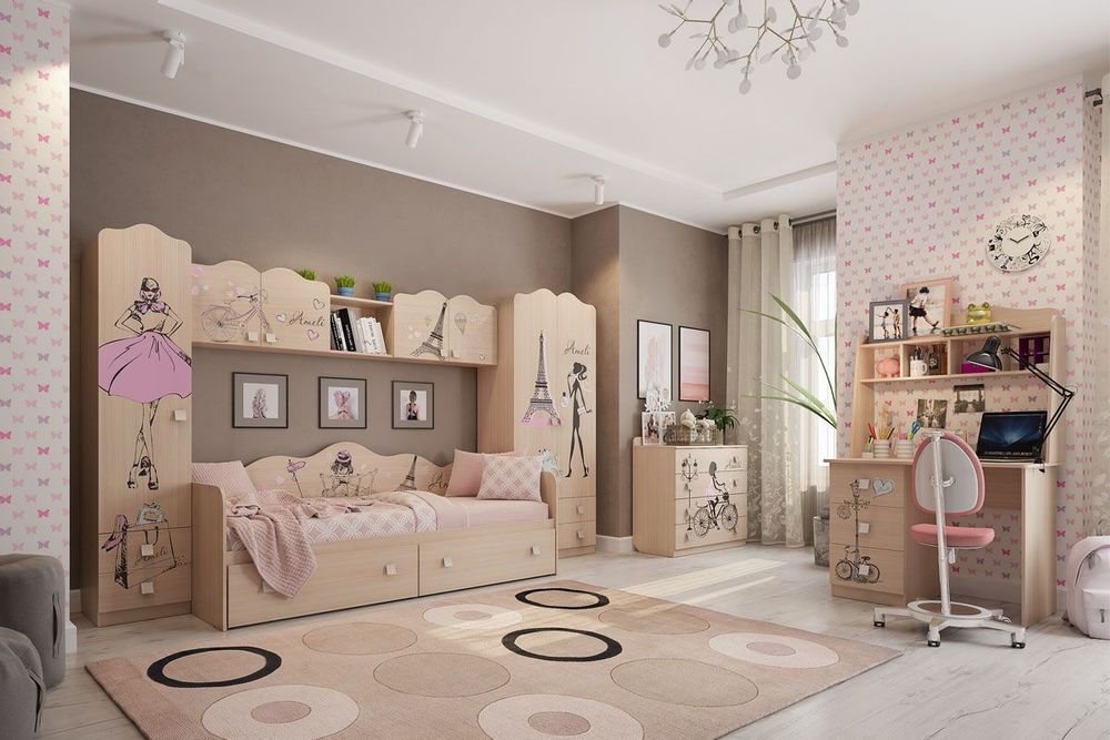 Детская «Амели» (дуб млечный), ЛДСП, Мебельсон