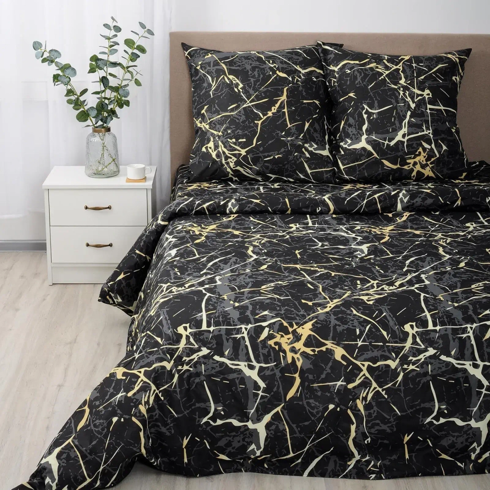 Комплект постельного белья поплин 2,0 сп.»Павлайн» Sweet Sleep Мрамор