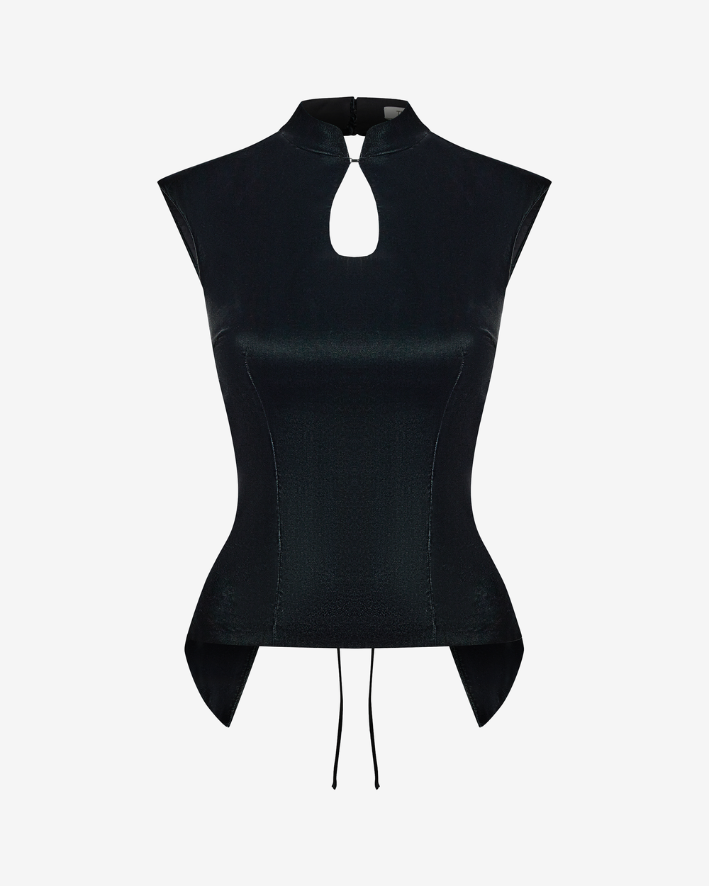 Топ-ципао из бархата с открытой спиной на шнуровке