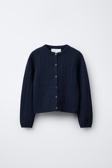 ZARA КАРДИГАН С УЗОРОМ «КОСЫ», МОРСКОЙ СИНИЙ