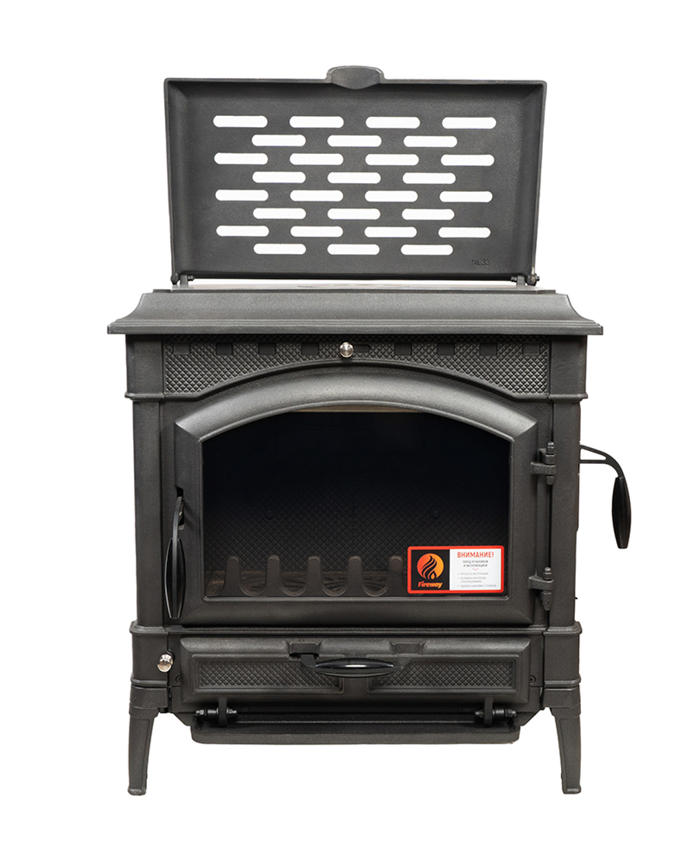 Чугунная отопительная печь Fireway JAZZ II с варочной поверхностью