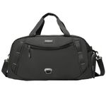 Сумка спортивная HEIKKI MOVE PLUS (ХЕЙКИ) с отд. для обуви, черная с серыми вставк,26х51х27 см, 272627