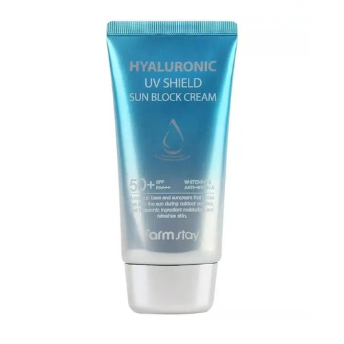 [Farm Stay] Hyaluronic UV Shield Sun Block Cream SPF50+ PA+++ - Солнцезащитный крем для лица с гиалуроновой кислотой, 70 гр