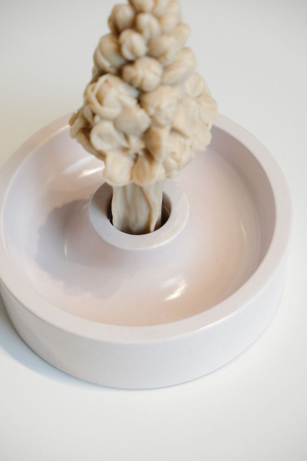 Подсвечник бетонный лиловый - фото 1