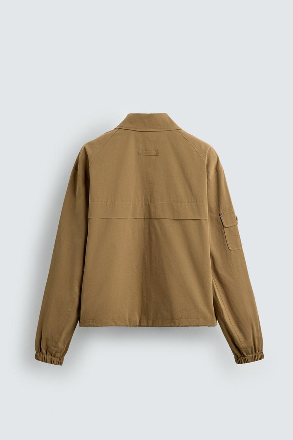 ZARA ХЛОПКОВАЯ КУРТКА С КАРМАНАМИ, БЕЖЕВЫЙ