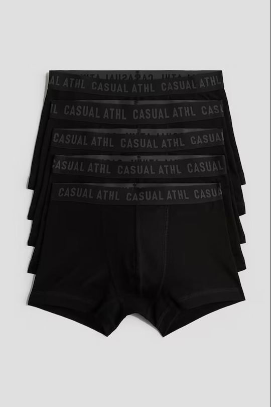 H&M Набор из пяти трусов-боксеров, черный