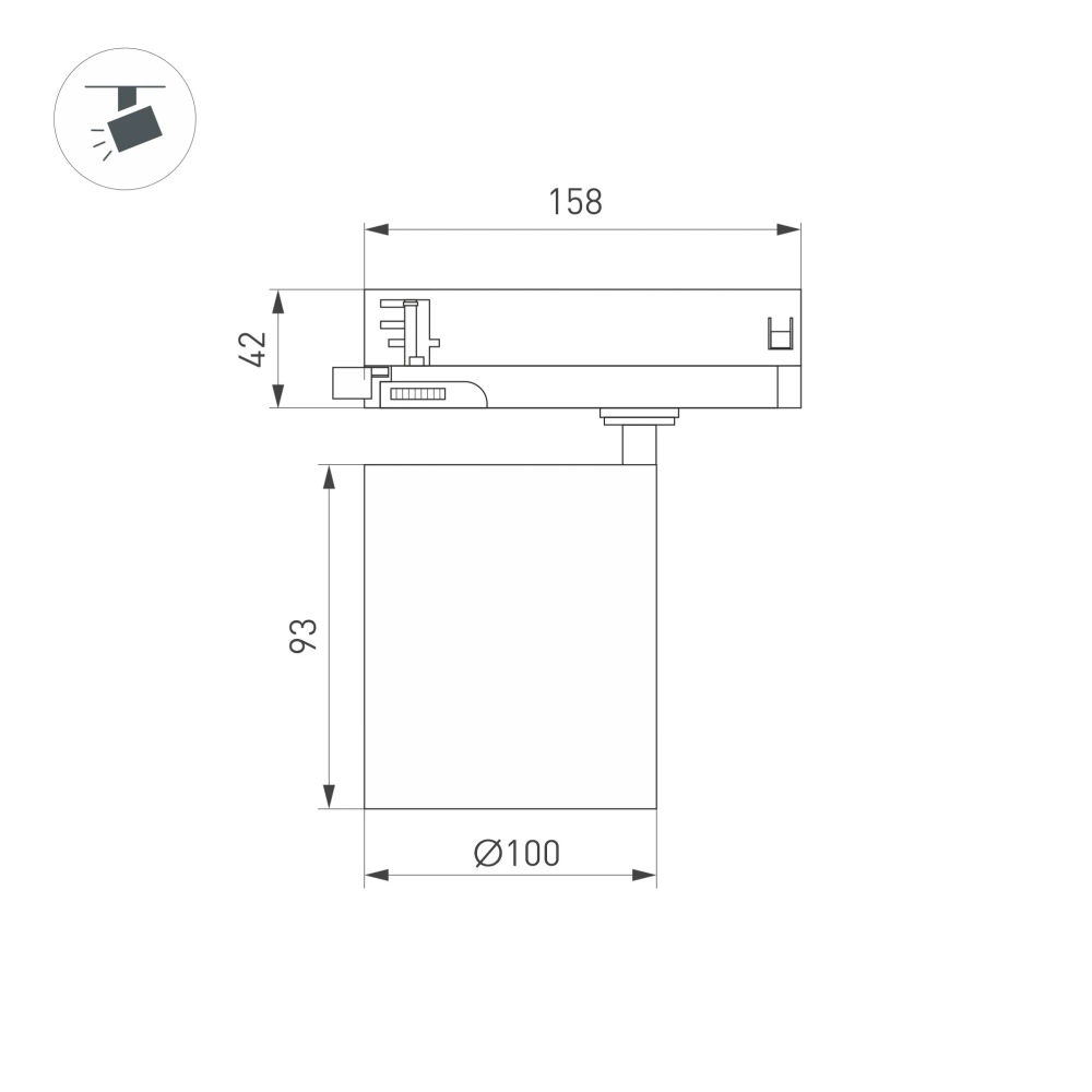 Светильник LGD-DYKE-4TR-R100-36W Day4000 (BK, 50 deg, 230V) (Arlight, IP20 Металл, 5 лет) 052293