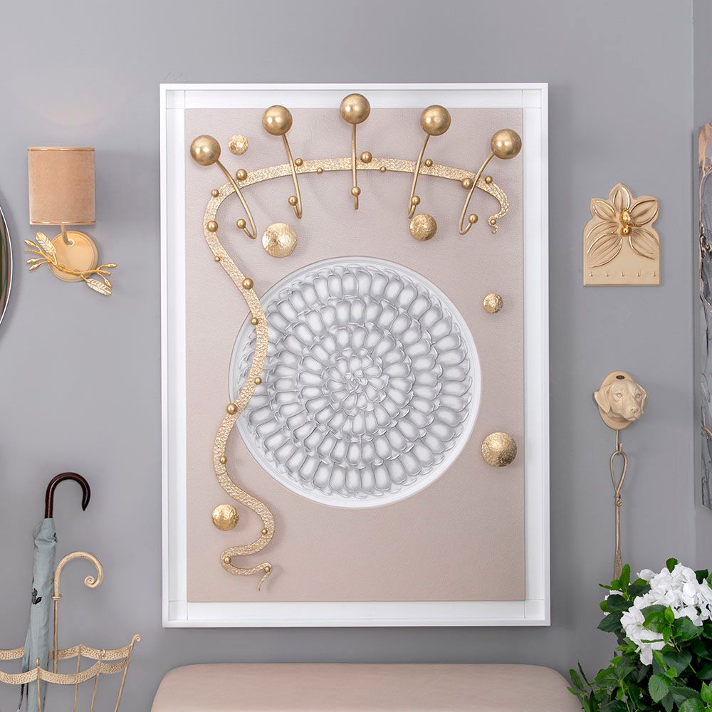 Вешалка настенная Heri 2 Белый Айвори Мраморное золото