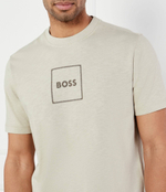 Футболка Te_linenlogo BOSS ORANGE - бежевый(50536729)