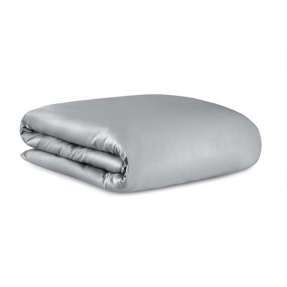 Комплект постельного белья из премиального сатина светло-серого цвета из коллекции essential, 150х20