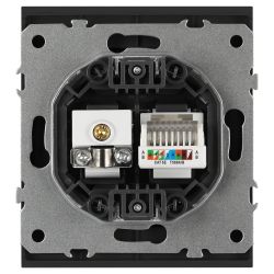 Розетка ЭРА Arktik 16-3110-05 комбинированная RJ45+TV антрацит | Эра Arktik