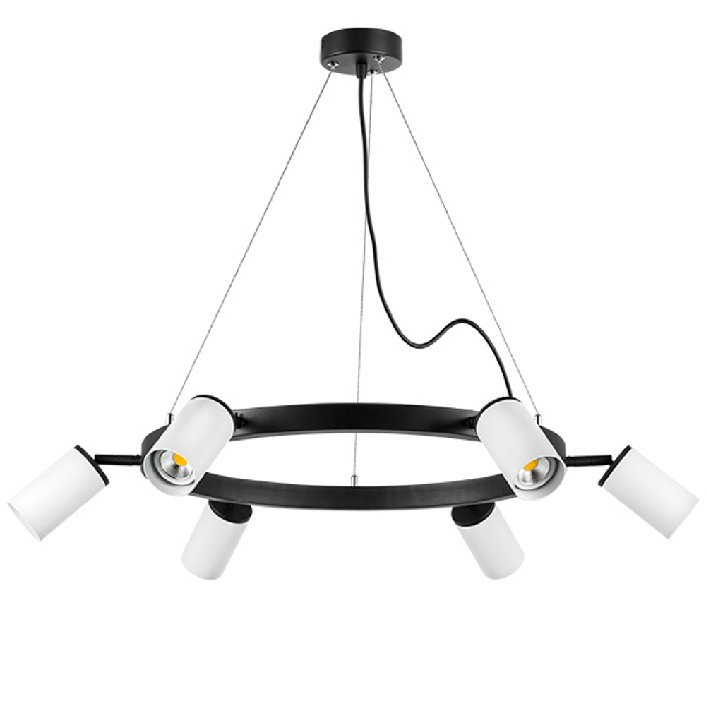 LR016366 Люстра RULLO 6х50W GU10 ЧЕРНЫЙ/БЕЛЫЙ (571016+214436-6)