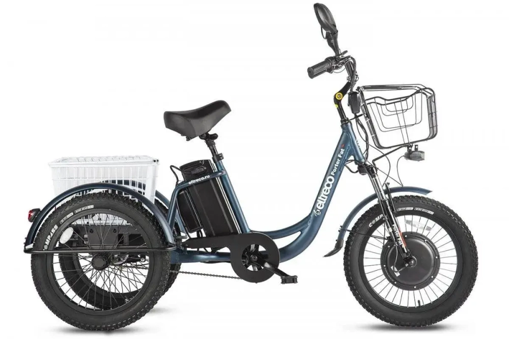 Электротрицикл Eltreco Porter Fat 500 UP! с корзиной