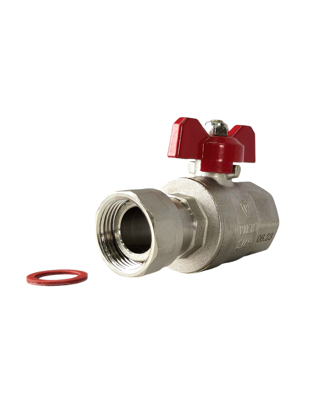 Кран шаровый 20 (3/4") ВН с американкой и упл. бабочка (VIEIR) VR224-02А,224-02