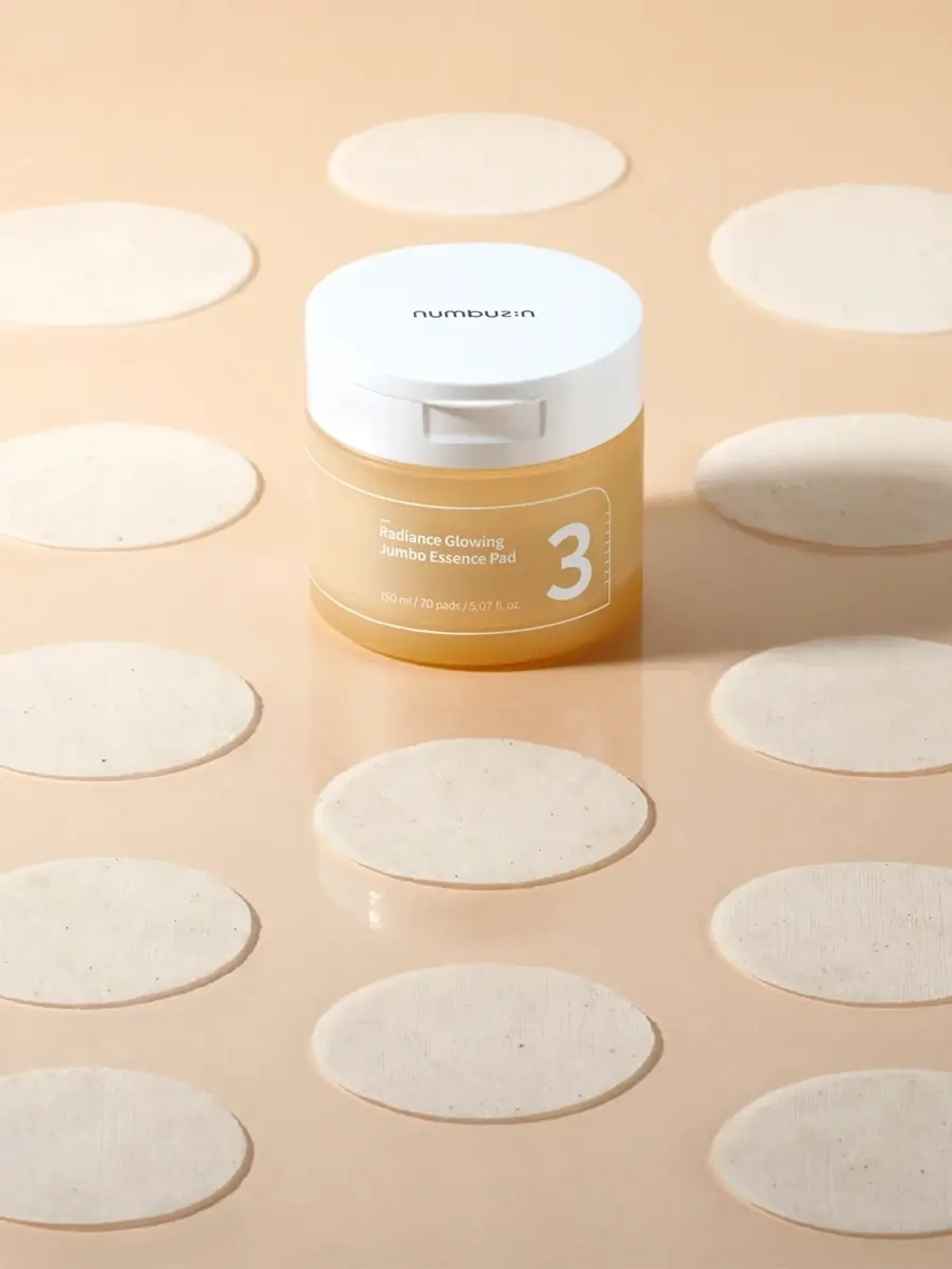 Numbuzin Питательные тонер-пэды для ровного тона и сияния кожи No.3 Radiance Glowing Jumbo Essence Pad 70 шт