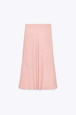 ZARA ДЛИННАЯ ЮБКА — ZW COLLECTION, РОЗОВЫЙ