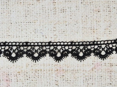Кружево плетёное, ш. 2,5 см, чёрный