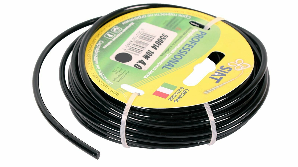 Леска для триммера SIAT "Professional", диаметр 4 мм, длина 10 метров, армированная, круглая (556014)