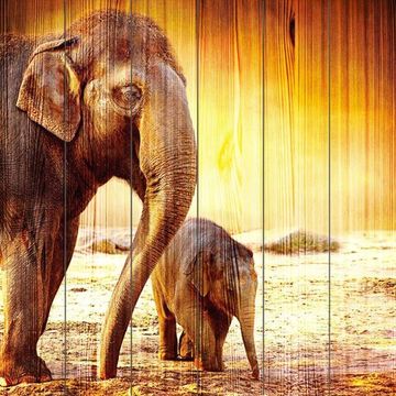 Панно из дерева Elephant Mother