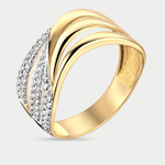 Кольцо женское из желтого золота 585 пробы с фианитами (арт. 023791-4102)