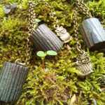 Серьги ТОТЕМ СОВА цепочные, лиственница